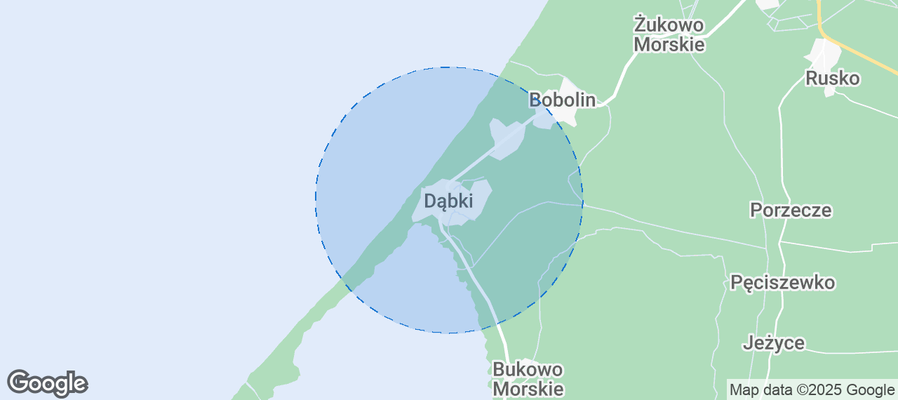 Dąbki Airbnb map